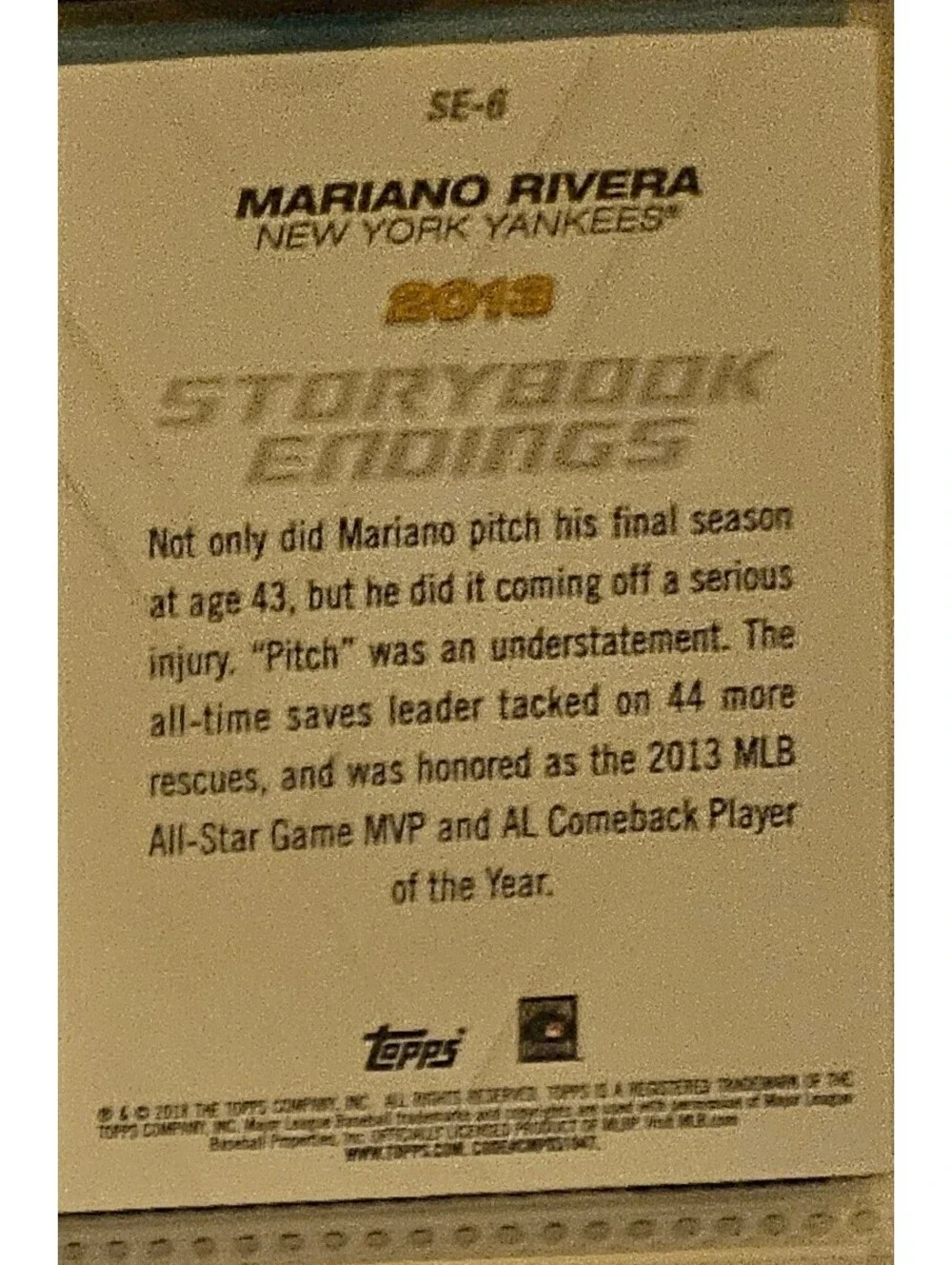 Topps mariano rivera
